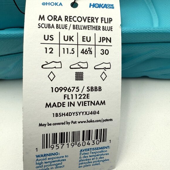 NEW Hoka One One Ora Recovery Flip Flop Men’s Sandal Scuba Blue FL1122 main image 14
